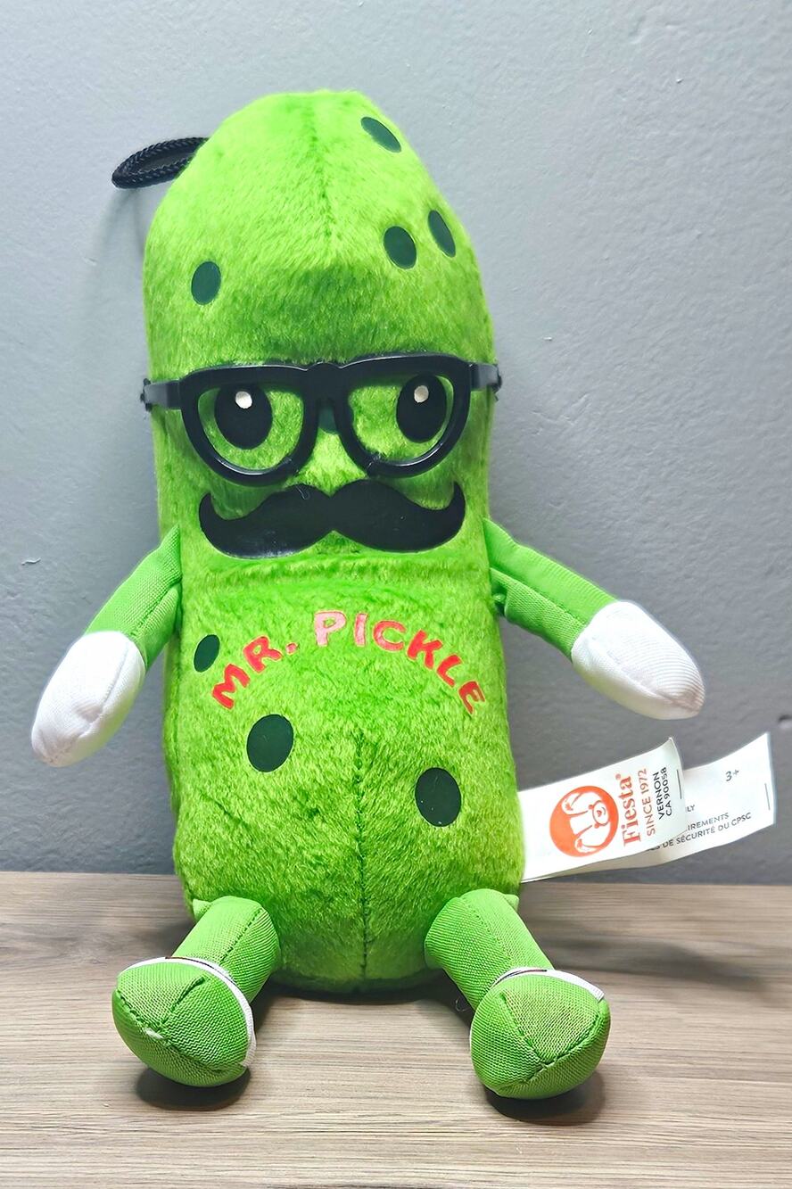 Fiesta Toys Mr. Pickle 8” Green Plush C16181 Glasses Mustache w/ Tags